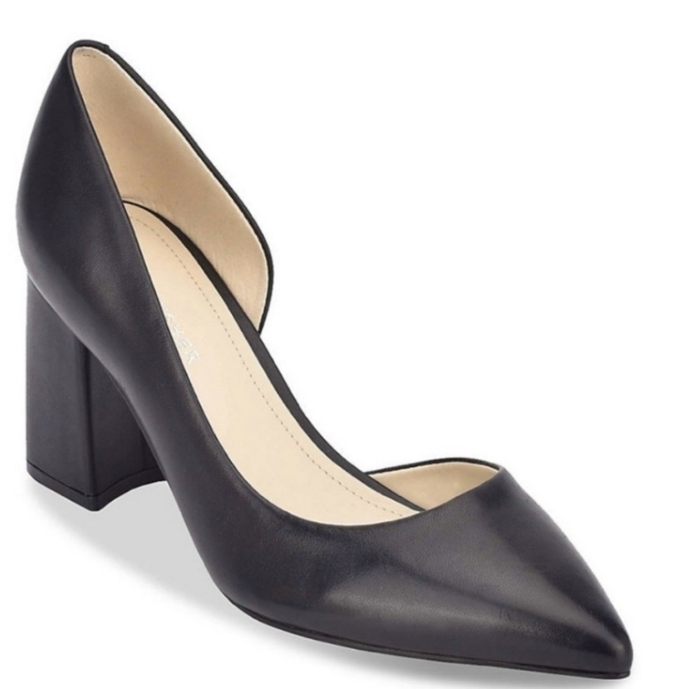 Marc Fisher D'Orsay Black Pointed Toe Block Heels - Picture 9 of 9